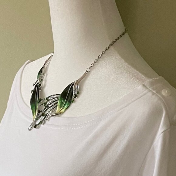 Adorable Peacock Necklace, Earrings, & Cotton Face Mask Set - Picture 3 of 12